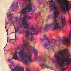 Pink Purple Mesh Dress Size 3x